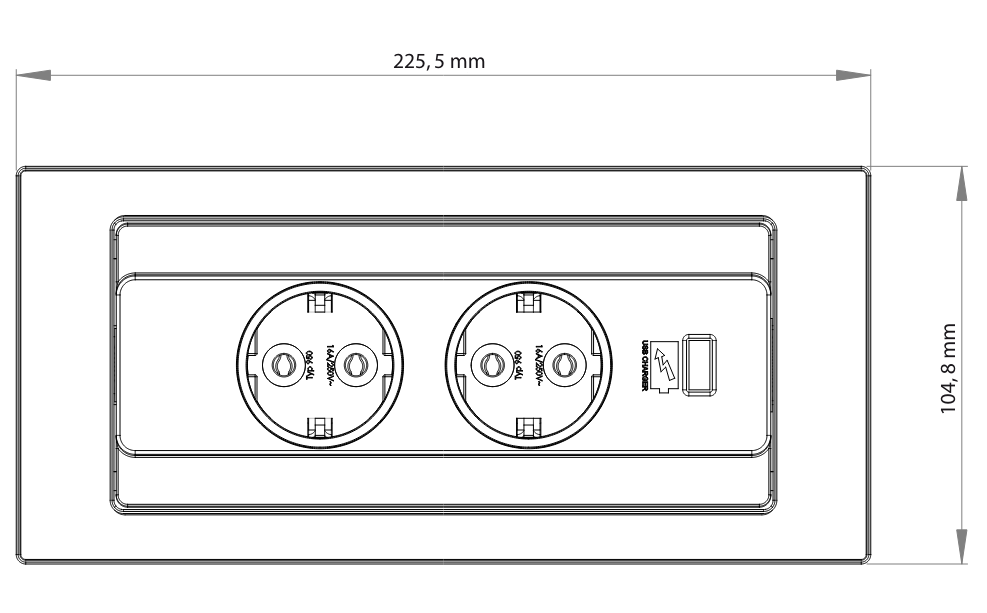 Evoline BackFlip 2ST - Met USB lader uitsparing: 215 x 88 mm