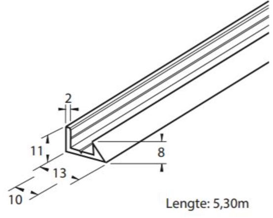 Aluminium achterwandprofiel.