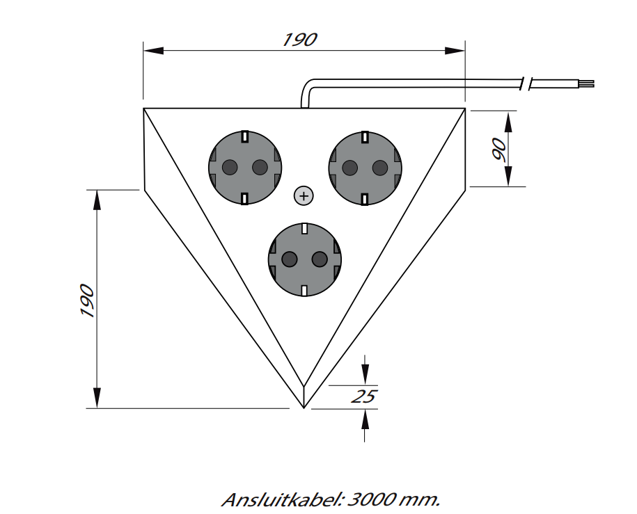 Tres 3ST stopcontact rvs.