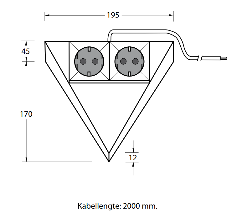 Triangle 2ST stopcontact rvs.