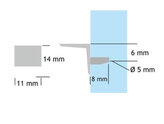 Volmetalen schapdrager voor boring ø 5mm